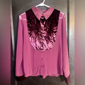 NWT White House Black Market Sheer Button Bouse